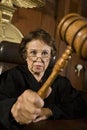 Female Judge Knocking Gavel Royalty Free Stock Photo