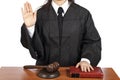 Female judge taking oath Royalty Free Stock Photo