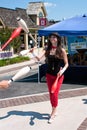 Female Juggler Performs At Summer Festival Royalty Free Stock Photo