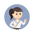 Female karate with fighting pose