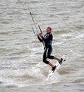 Female kitesurfer