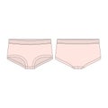 Female knickers. Women panties in light pink colors isolated on white background. Lingerie underwear for girls. Lady underpants