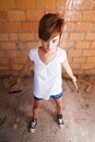 Female laborer ready to work Royalty Free Stock Photo