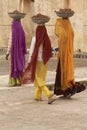 Trio of construction workers in Jaipur, India Royalty Free Stock Photo