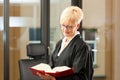 Female lawyer with civil law code Royalty Free Stock Photo