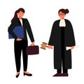 Female lawyer Flat vector illustration. The judge justice. Be kind to lawyers day. Royalty Free Stock Photo