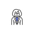Female lawyer line icon