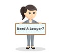 Female lawyer standing with board Royalty Free Stock Photo