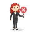 Female lawyer standing with cross sign Royalty Free Stock Photo