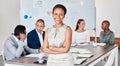 Female leader, manager and CEO with a young business woman in a meeting with her team for planning, growth and Royalty Free Stock Photo