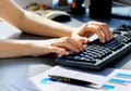 female learner typing on the keyboard Royalty Free Stock Photo