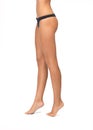 Female legs in black bikini panties Royalty Free Stock Photo