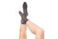 Female legs with black nylon socks Royalty Free Stock Photo