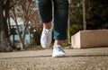 Female legs closeup with casual shoes Royalty Free Stock Photo