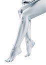 Female legs depilation by honey or sugar pasta. Royalty Free Stock Photo