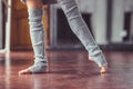 Female legs in gaiters Royalty Free Stock Photo