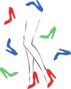 Female legs with heels