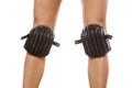 Female legs with knee protectors Royalty Free Stock Photo