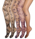 Female legs in various pantyhose, tights
