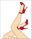 Female legs in high heels vector image