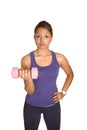 Female lifting dumbell in one hand