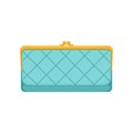 Female light blue purse, money and finance concept vector Illustration on a white background Royalty Free Stock Photo