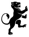 Lion Crest Lioness Leopard Panther Cougar Rampant Royalty Free Stock Photo