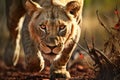 a female lioness hunting for her cubs