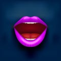 Female lips on dark background