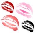 Female Lips Lipstick Kiss Vectors Royalty Free Stock Photo