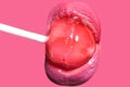 Female lips and lollipop