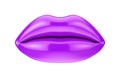 Female Lips with Purple Lipstick in Kiss Gesture. 3d Rendering