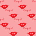 Female lips seamless pattern Royalty Free Stock Photo
