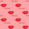 Female lips seamless pattern