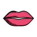 Female lips sensuality isolated icon