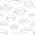 Female lips set on sweet passion pattern