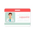 Female logopedist medical specialist badge Royalty Free Stock Photo