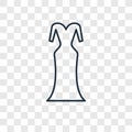 Female long black dress concept vector linear icon isolated on t Royalty Free Stock Photo