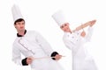 Female and male chefs Royalty Free Stock Photo