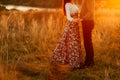 Female and male feet on grass Royalty Free Stock Photo