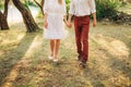 Female and male feet on grass Royalty Free Stock Photo