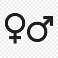 Female and male gender arrow sign. Vector man, woman sex icons