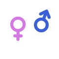 female and male gender icons on white background Royalty Free Stock Photo