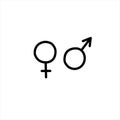 Female and male genger symbols hand drawn outline doodle icon. Sex and gender diversity concept vector simple sketch illustration Royalty Free Stock Photo