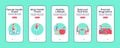 Female and male health check onboarding mobile app screen flat vector template