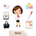 Female Manager Icons Set