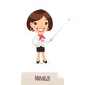 Female Manager With Laser Pointer