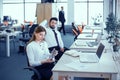 Employees idle in the office