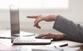 Female Manager Pointing Finger On Laptop Screen Royalty Free Stock Photo