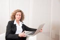 Female Manager working with Laptop Royalty Free Stock Photo